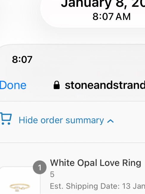 Stone And Strand White Opal Love Ring - Gold Size 5 — image 5 of 8